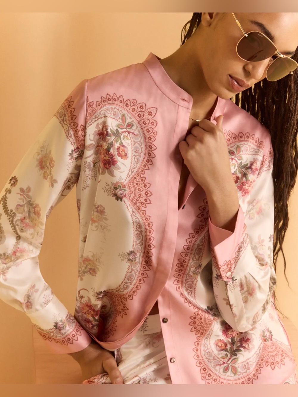 🌸🌸🌸 Kobi Halperin Juliette Colorblock Floral-Print Blouse size XXL